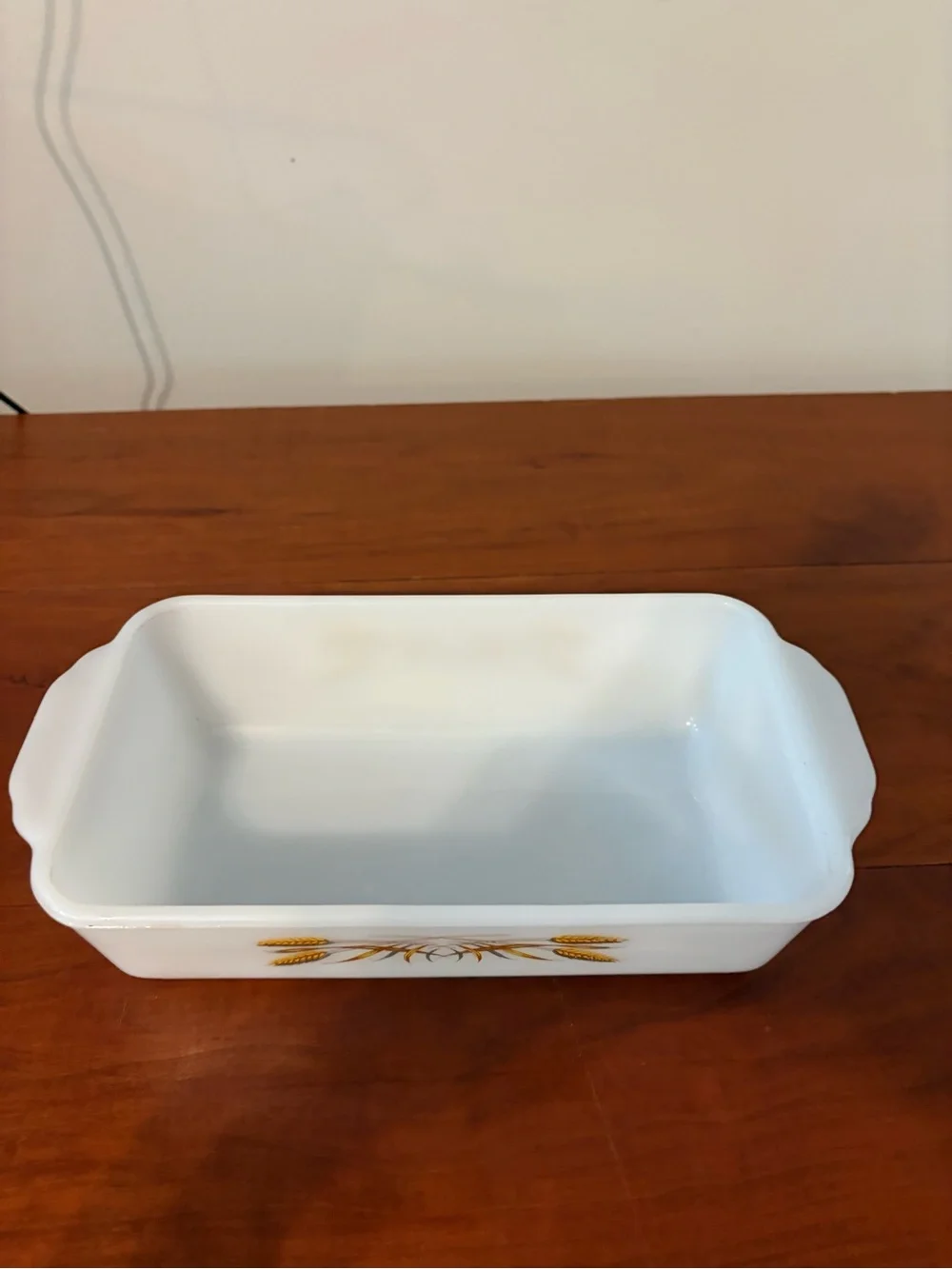 Fire-King Golden Wheat Vintage Milk Glass 10x7 Baking Dish USA